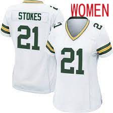 Women Green Bay Packers #21 Eric Stokes Nike White Game NFL Jersey->women nfl jersey->Women Jersey